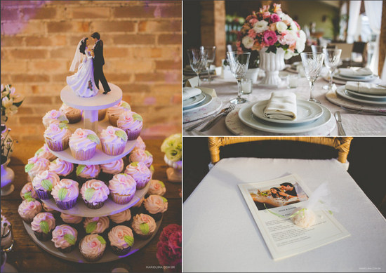 Detalhes da decoração da festa